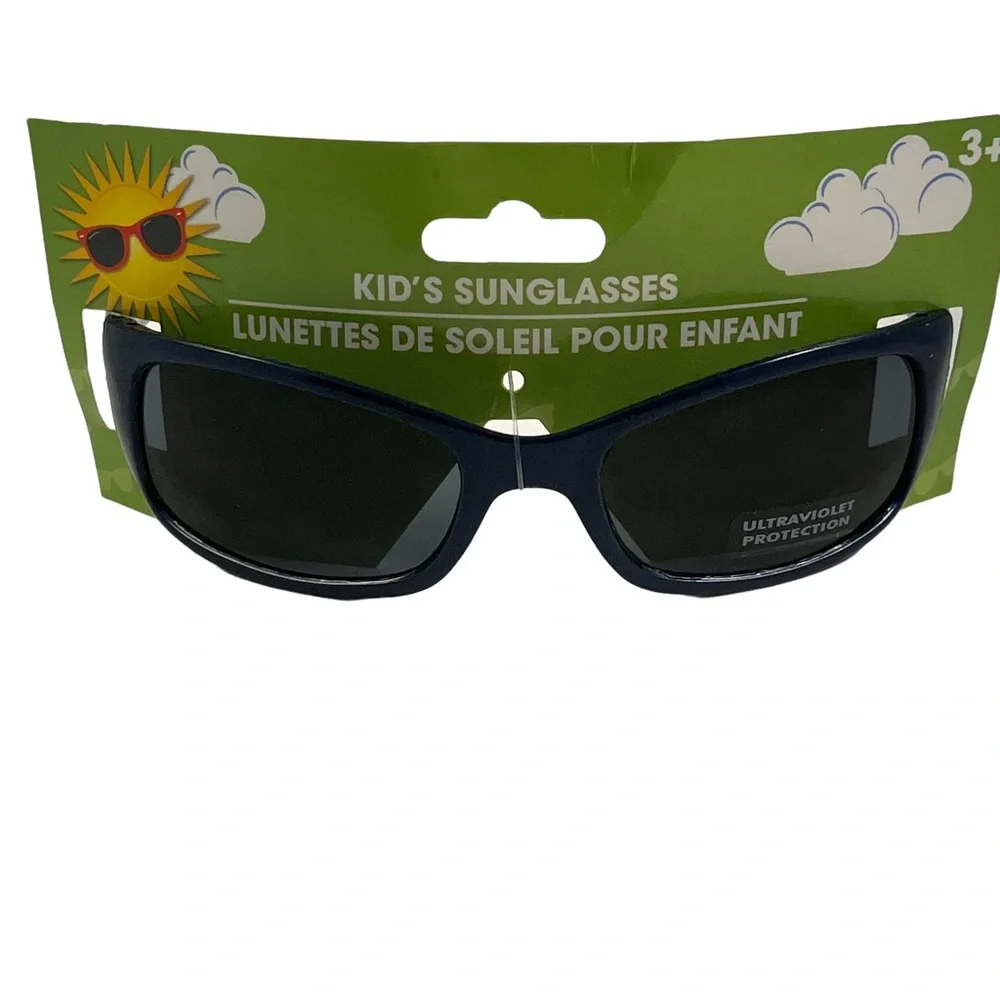 Lot of 2 pairs of kids UV protection sunglasses dark blue and silver